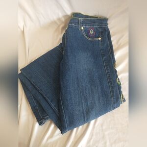 Coogi Women's Dark Wash Denim Blue Jeans Logo Size 13/14